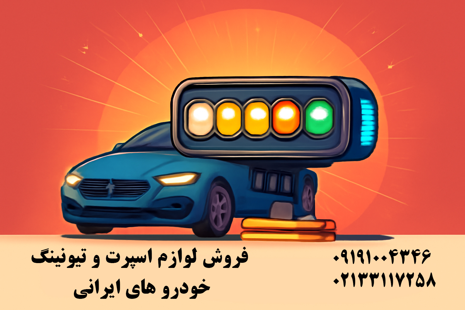 پروژکتور ۴ لنز و ۶ حالته فدرالی دار تلسکوپی خودرو
