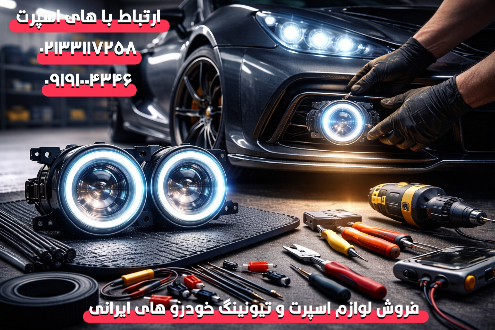 آموزش نصب چراغ مه شکن خودرو