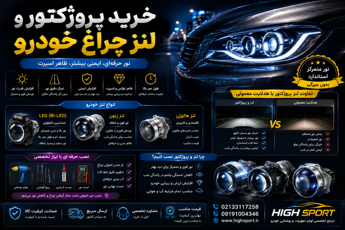 خرید پروژکتور و لنز چراغ خودرو